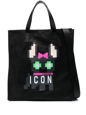 DSQUARED2 sac cabas à imprimé pixelisé - Noir