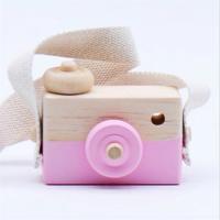 Kinderen houten camera fotografie Props creatieve hand gemaakt speelgoed Foto Props decoratieve ornamenten (roze)