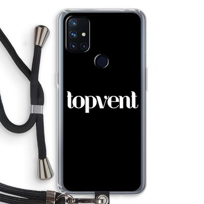 Topvent Zwart: OnePlus Nord N10 5G Transparant Hoesje met koord
