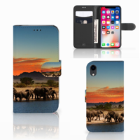 Apple iPhone Xr | Telefoonhoesje | Met pasjeshouder | Olifanten