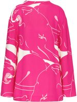 Valentino Garavani blouse en soie Cady Panther - Rose - thumbnail