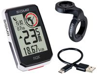 Sigma Rox 2.0 gps zw/wit overclamp stuurhouder + usb-c oplaadkabel