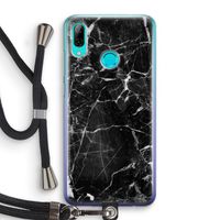 Zwart Marmer 2: Huawei P Smart (2019) Transparant Hoesje met koord