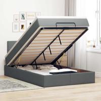 Bed met matras 120x200 cm stof donkergrijs
