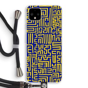 Majorelle Blue Print: Pixel 4 XL Transparant Hoesje met koord
