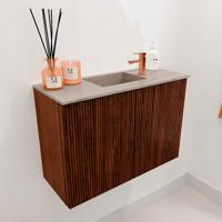Toiletmeubel Mondiaz Joya Dlux | 60 cm | Meubelkleur Ruby | Faye wastafel Saba Wasbak Midden | 1 kraangat