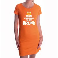 Koningsdag jurkje good day to get drunk oranje voor dames XL  -