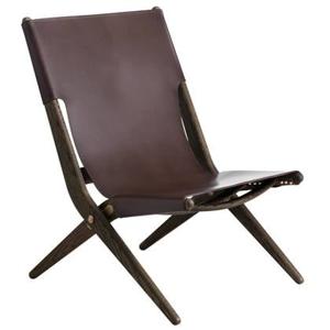 Audo Copenhagen Saxe fauteuil bruin eiken, bruin leder