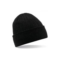 Heren/Dames Beanie Thinsulate Wintermuts 100% acryl wol zwart One size  - - thumbnail