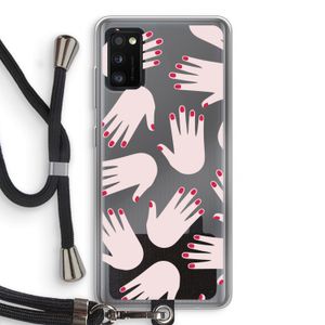 Hands pink: Samsung Galaxy A41 Transparant Hoesje met koord