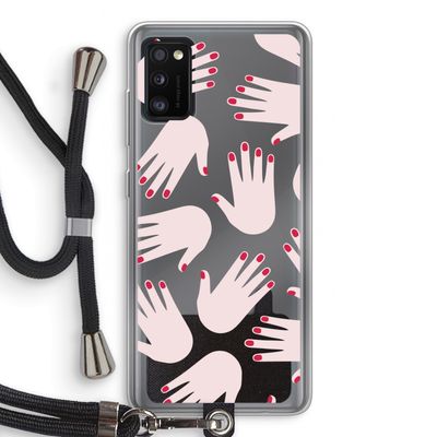 Hands pink: Samsung Galaxy A41 Transparant Hoesje met koord