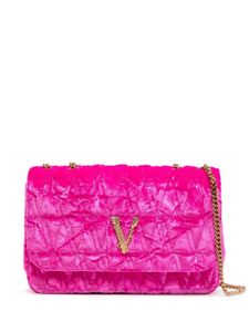 Versace sac porté épaule Virtus en velours - Rose