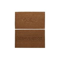 Deurmat DKD Home Decor Bruin Rubber Kokosnoot (75 x 45 x 2,3 cm) (2 Stuks)