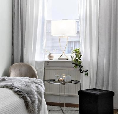 Tafellamp &apos;Omega&apos; By Rydens stoffen kap messing E27 fitting 69 cm