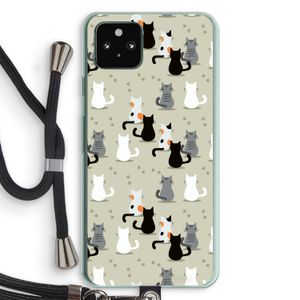 Katten: Pixel 5a 5G Transparant Hoesje met koord