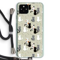 Katten: Pixel 5a 5G Transparant Hoesje met koord
