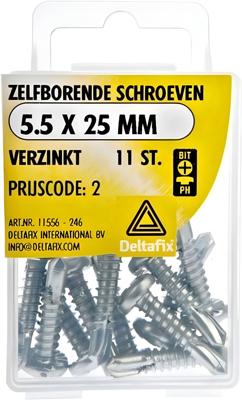 Zelfb.schroef 5.5x25mm verz 11st - Deltafix