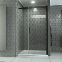 Douchecabine SaniClear Supreme | Anti-kalk | 90-100x200 cm | 1 Schuifdeur | Verouderd ijzer - gunmetal