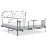 Bedframe metaal grijs 200x200 cm