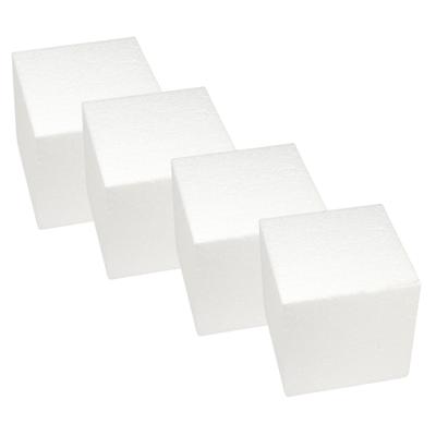 Rayher hobby Piepschuim vormen kubus - 4x - 15 x 15 x 15 cm - figuren/blokken - wit