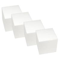 Rayher hobby Piepschuim vormen kubus - 4x - 15 x 15 x 15 cm - figuren/blokken - wit