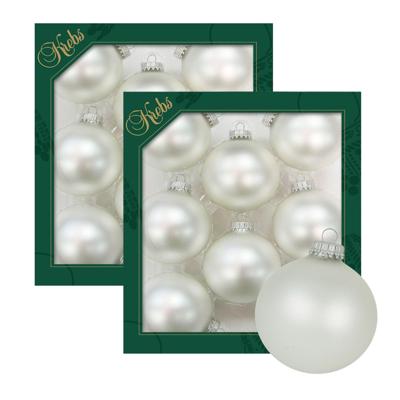 Kerstballen - 16x stuks - parel grijs - glas - 7 cm - mat