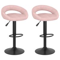 Barkrukken 2 st fluweel roze