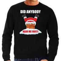 Foute Kersttrui sweater - Did anybody hear my fart - zwart - voor heren - Kerstkleding