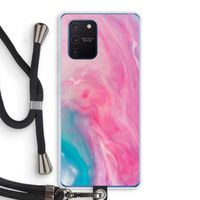Roze explosie: Samsung Galaxy Note 10 Lite Transparant Hoesje met koord