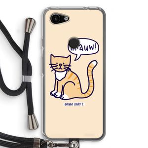 Miauw: Pixel 3a Transparant Hoesje met koord