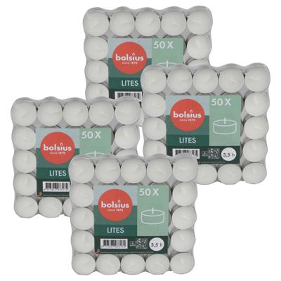 Bolsius Waxine/theelichtjes - 200x stuks - 3,5 branduren - theelichtjes - kaarsjes