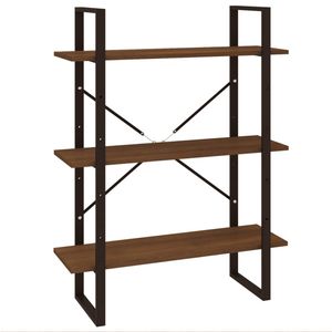 The Living Store Boekenkast - Bruineiken - 80 x 30 x 105 cm - Bewerkt hout en metaal