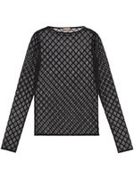 Gucci blouse en tulle à broderies GG - Noir - thumbnail