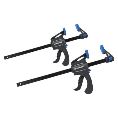 Snelspan lijmklemmen set - 4x - hard kunststof - bereik 150 en 300 mm - lijmtang