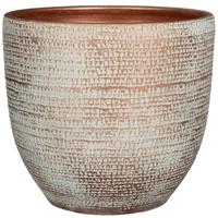 Plantenpot - terracotta - koperen flakes - 35x32cm - thumbnail