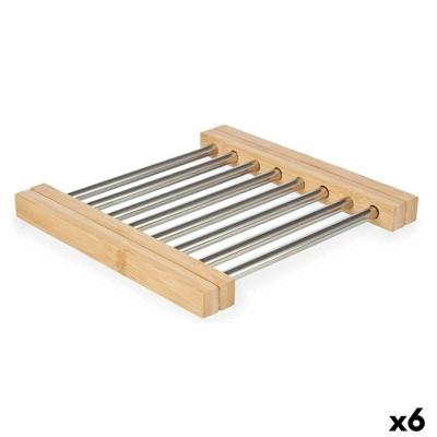 Placemat Kinvara 90951 90951 Bruin Zilverkleurig Zilver Metaal Bamboe 36,4 x 2,2 x 21,3 cm 22 x 2,2 x 21,3 cm (6 Stuks)