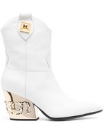 Philipp Plein bottines Gothic Plein CowBoy 80 mm - Blanc - thumbnail