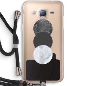 Marmeren cirkels: Samsung Galaxy J3 (2016) Transparant Hoesje met koord