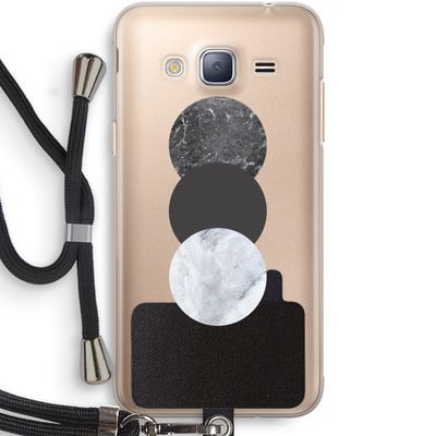 Marmeren cirkels: Samsung Galaxy J3 (2016) Transparant Hoesje met koord