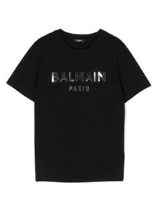 Balmain Kids t-shirt en coton à logo - Noir