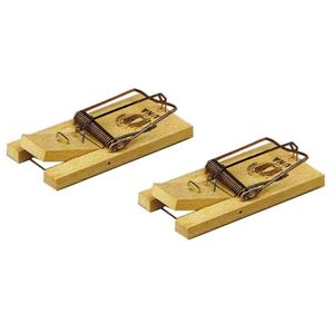 Muizenval / muizenklem - 2 stuks - hout - 10 cm