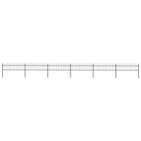 Tuinhek met speerpunt staal 1070x60 cm zwart