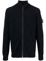 Stone Island pull zippé à patch Compass - Bleu