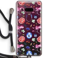 Bloemetjes: HTC U12+ Transparant Hoesje met koord
