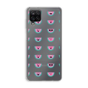 Smiley watermeloenprint: Samsung Galaxy A12 Transparant Hoesje