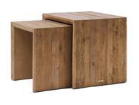 Rivièra Maison Bijzettafel 'Sant Mateu' Eikenhout, Set van 2 stuks