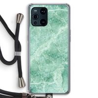 Groen marmer: Oppo Find X3 Transparant Hoesje met koord