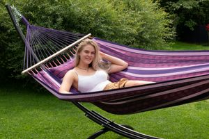 Hangmatset 2 Persoons Arc & Lazy Love - Colombiaanse, Spreidstang - Paars - 180 kg - Tropilex