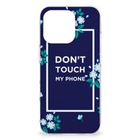 iPhone 16 Pro Max Silicone-hoesje Flowers Blue DTMP