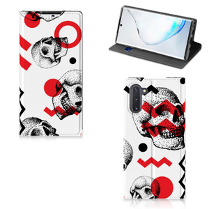 Mobiel BookCase Samsung Galaxy Note 10 Skull Red